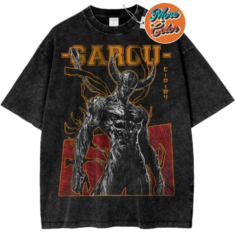 Garou Shirt, One Punch Man Anime Shirts, Cotton Unisex T-shirt, Crew Neck, Size S- 3XL, Menswear Top, Womenswear Top...