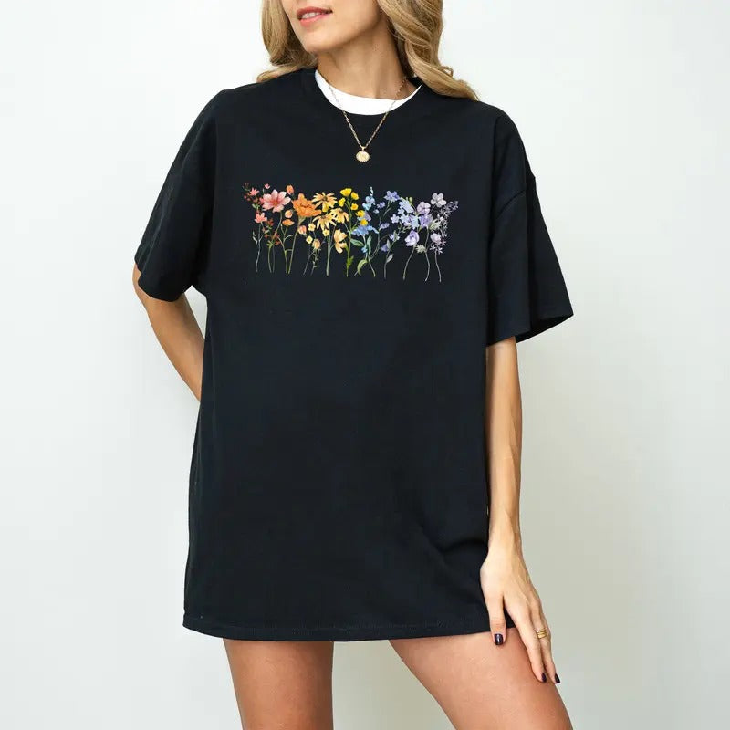 Gay Pride Wildflowers Shirt Subtle Pride Shirt Discreet Pride Shirt Subtle Gay Pride Pride Outfit Rainbow Flowers Shirt...