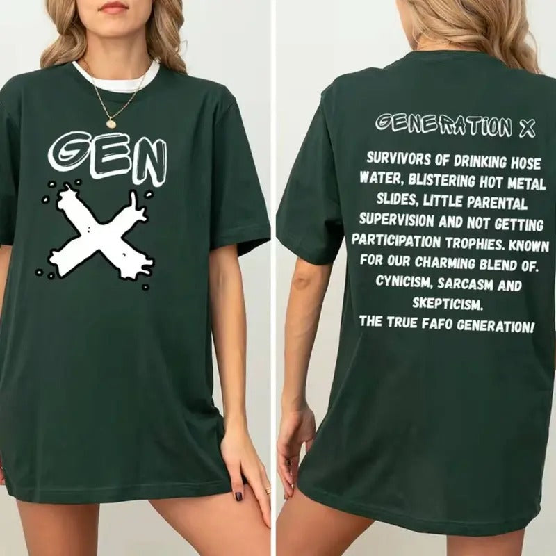 Gen X Colors TShirt, Generation X T-Shirt, Gen X TShirt, Generation X Shirt, Raised on Hose Water and Neglect Shirt,...