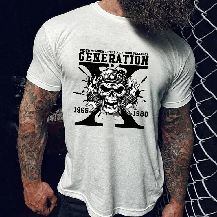 Gen X Skull Shirt, Proud Member Of The Fck Your Feelings Generation X Shirt, Birthday Gift Idea, Unisex Short Sleeve Tee,...