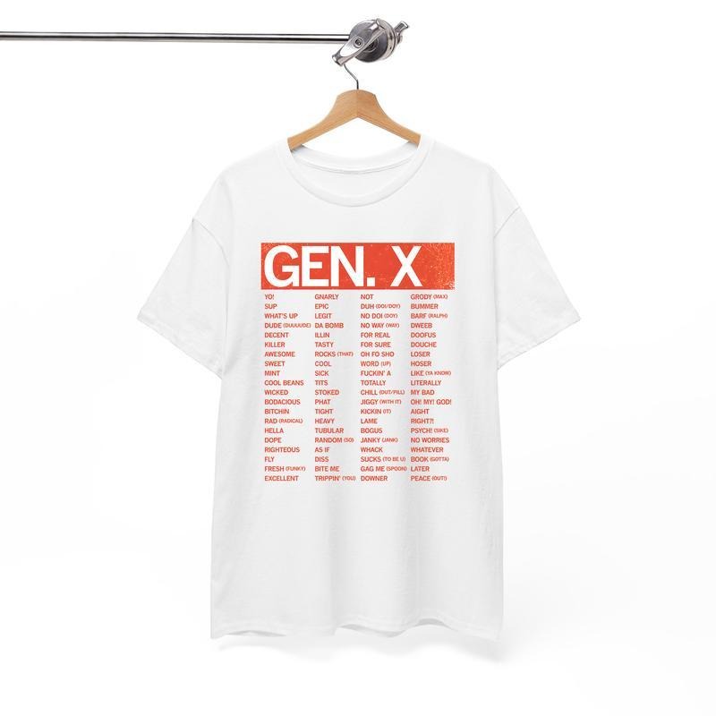 Generation X T-shirt, GenX Shirt, SLANG GUIDE Shirt, Unisex T-Shirt Hoodie, Sweatshirt | GrindPrints.com