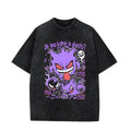 Gengar Ghastly Heavy Washed Ghost Type Element Silhouette Video Game Japanese Anime T-Shirts, Hoodie, Sweatshirt