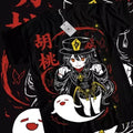 Genshin Impact HuTao Harajuku T-Shirt Anime Girl Kawaii Black Shirt Tee All Size Hoodie, Sweatshirt | GrindPrints.com