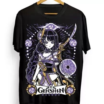 Genshin Impact Raiden Shogun T-shirt Anime Unisex Harajuku T-Shirt Tee ALL SIZES Hoodie, Sweatshirt | GrindPrints.com