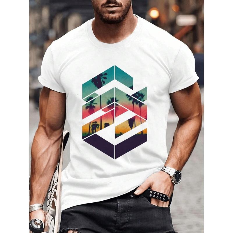 Geometric Sunset Beach Men's T-Shirt Made in USA Hoodie, Sweatshirt | GrindPrints.com
