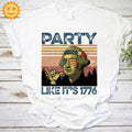 George Washington Party Like It's 1776 Happy Independence Day Vintage T-shirt 4th Of July Shirt Independent Day Shirt...