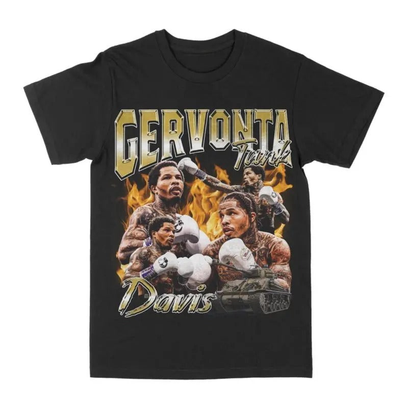 Gervonta "Tank" Davis Graphic Tee T-Shirt - Vintage Bootleg Menswear Top Hoodie, Sweatshirt | GrindPrints.com