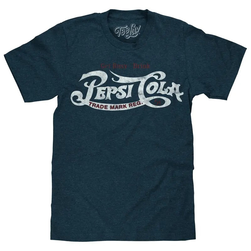 Get Busy, Drink Pepsi Cola Classic Logo T-Shirt - Navy graphic tee Hoodie, Sweatshirt | GrindPrints.com