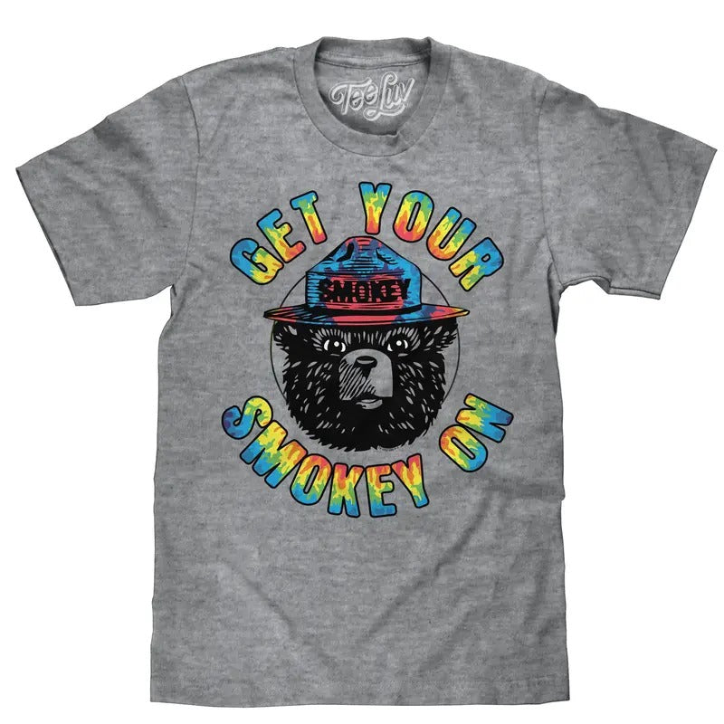 Get Your Smokey On Tie Dye T-Shirt - Gray Hoodie, Sweatshirt | GrindPrints.com