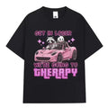 Get in Loser We Going Therapy Vintage Graphic Tee Funny Animal Raccoon Possum Meme Short Sleeve T-shirts Men Women Cotton...