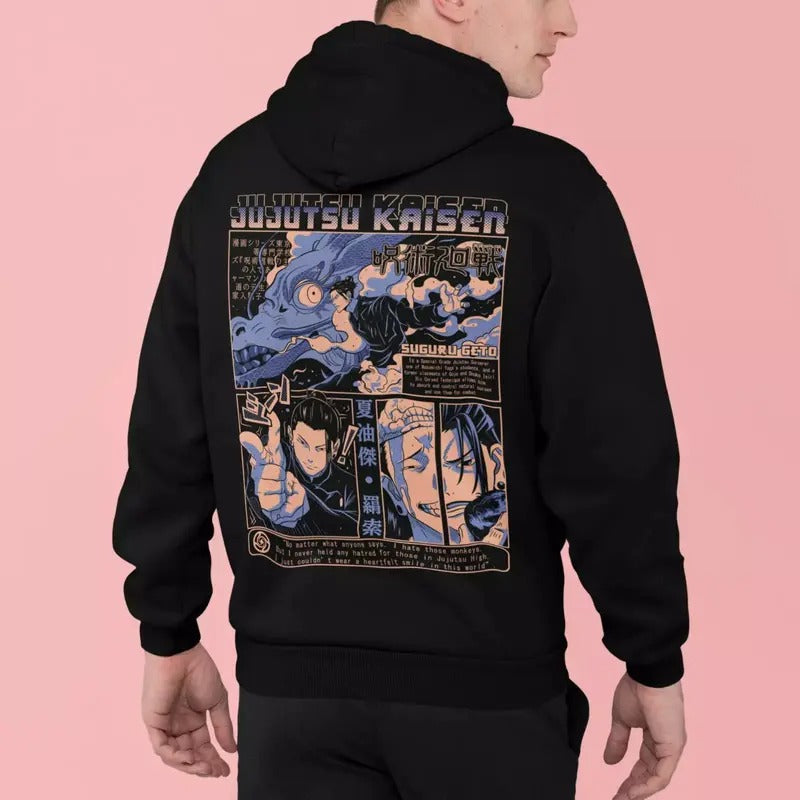 Geto Hoodie Jujutsu Kaisen Suguru Gojo Satoru JJK Horror Anime Hoodie Back And Front T-Shirts, Sweatshirt | GrindPrints.com