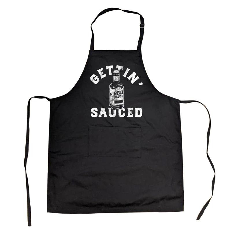 Getting Sauced Sarcastic Barbecue Graphic Cooking Kitchen Utensils Funny Aprons Sarcastic Apron Funny Food Cover Novelty...