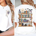 Gh0st Book Reader Two Sides Shirt, Halloween Library, Halloween Reading Tee, Skeleton Book Club, Reading Girl Shirts,...