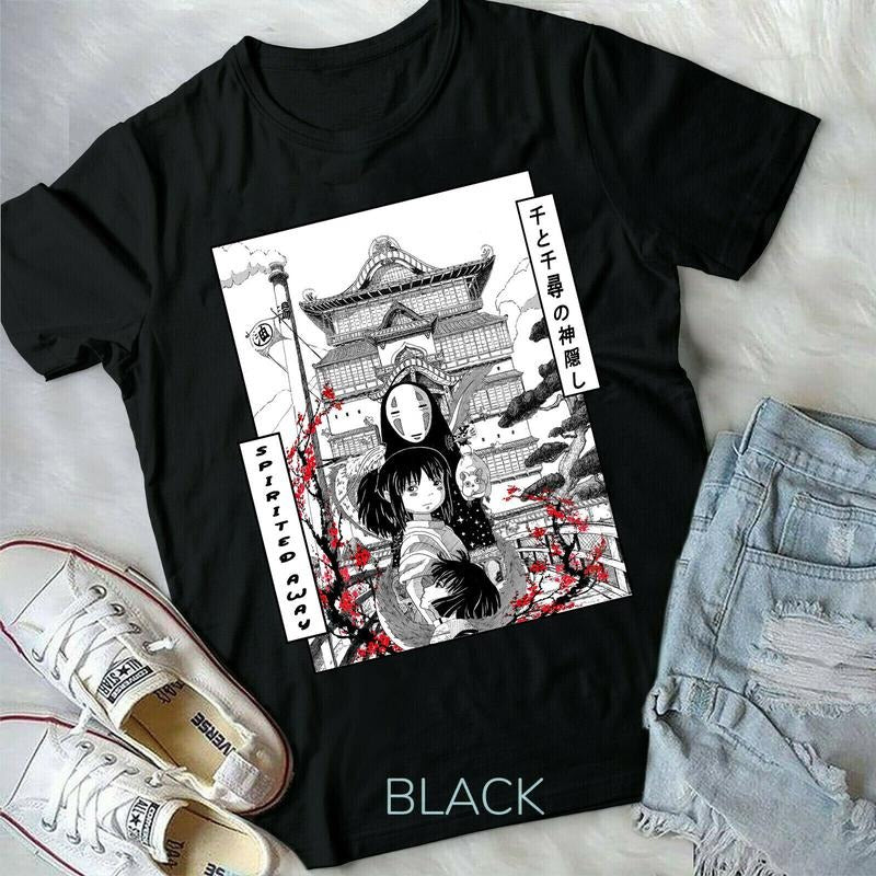Ghibli Inspired Spirited Away,No Face Black and white new Unisex T-Shirt S-4XL Hoodie, Sweatshirt | GrindPrints.com