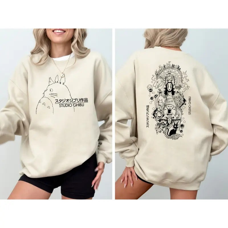 Ghibli Studio Sweatshirt T-Shirt, Ghibli Studio World Shirt, Howls Moving Castle Shirt, Spirited Away, Ghibli Studio...