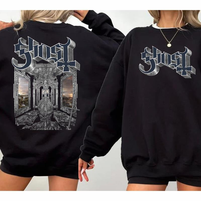 Ghost Band Shirt Ghost World Tour 2025 Sweatshirt Rock Concert 2025 Hoodie Ghost Band Merch Gift For Fans Men...