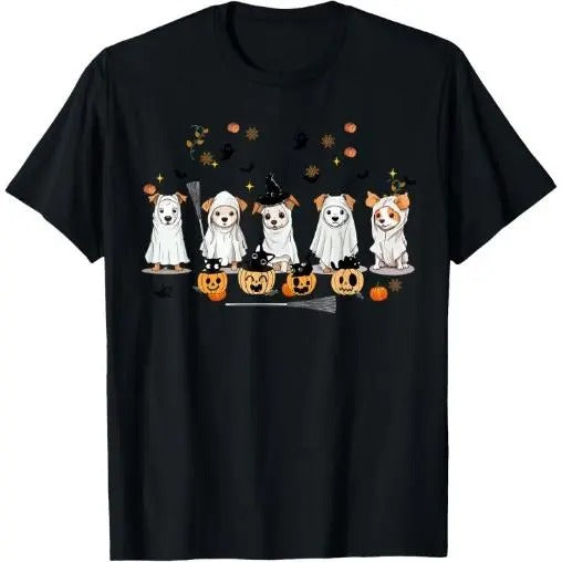 Ghost Dog Halloween Boo Ghost Lover Dog Owner Mom, Dad T-Shirt  Made in USA Hoodie, Sweatshirt | GrindPrints.com