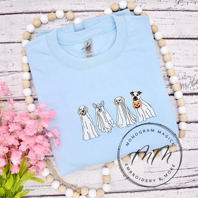 Ghost Dogs Sweatshirt, Embroidered Ghost Sweatshirt T-Shirts, Hoodie | GrindPrints.com