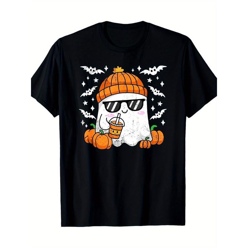 Ghost Drink coffee Fun Halloween Pumpkin Spice Lover T-shirt, men's T-shirt Made in USA Hoodie, Sweatshirt | GrindPrints.com