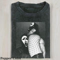 Ghost Face Vintage Tee, Ghost Hug Ghost Girl T-Shirt, Meme Cringe Funny Dumb Shirts, Halloween T-shirt, Unisex Movie...