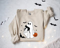 Ghost Holding Black Cat Halloween Sweatshirt, Halloween Sweatshirt, Ghost Sweatshirt, Black Cat, Fall Sweatshirt For...