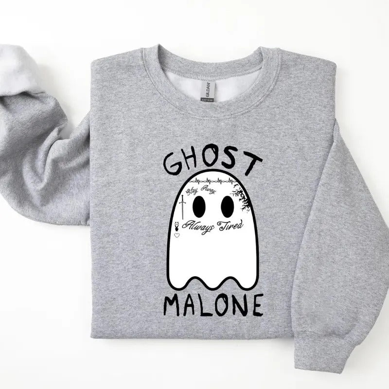 Ghost Malone Halloween Cute Boo Ghost Sweatshirt, Posty Halloween Unisex Tee Hoodie | GrindPrints.com