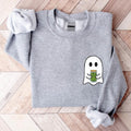 Ghost Pickle Pocket Size Sweatshirt, Cute Boo Hoodie, Trendy Pickle Jar Halloween Sweater, Unisex Pickle Lover Gift...