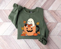 Ghost Reading Books Sweatshirt, Bookish Halloween Sweatshirt, Teacher Librarian Halloween Gift, Halloween Book Lover,...