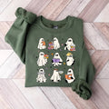 Ghost Reading Books Sweatshirt, Teacher Halloween Sweatshirt, Read More Books Sweatshirt Cotton Sweaters T-Shirts, Hoodie