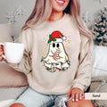 Ghost Santa Sweatshirt, Christmas Ghost Gift, Unisex Sweatshirt, Holiday Gift, Xmas Gift, Christmas Sweatshirt, Halloween...