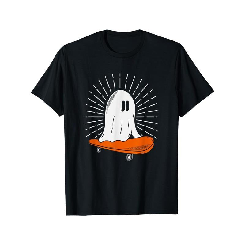 Ghost skateboard Lazy Halloween costume Funny skateboard T-shirt Made in USA Hoodie, Sweatshirt | GrindPrints.com