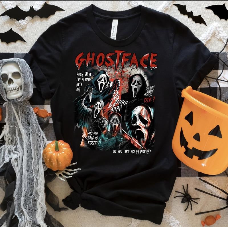 Ghostface Sweatshirt, Halloween Shirt, Halloween Hoodie, Scary Movie Shirt | GrindPrints.com