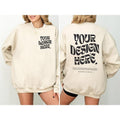Gildan 18000 Front and Back Sand Mockup Front Back Sweatshirt Mockup Oversized Mockup Sand Mockup 18000 GildanMMockup...