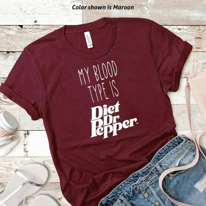 Gildan Heavy BlendMaroon My Blood Type is Diet Dr Pepper Tshirt Trendy Sweatshi Hoodie, Sweatshirt | GrindPrints.com