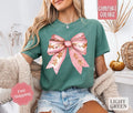 Gingerbread Bow Shirt Comfort Colors Holiday Tshirt,  Women's Holiday Tee Hoodie, Sweatshirt | GrindPrints.com