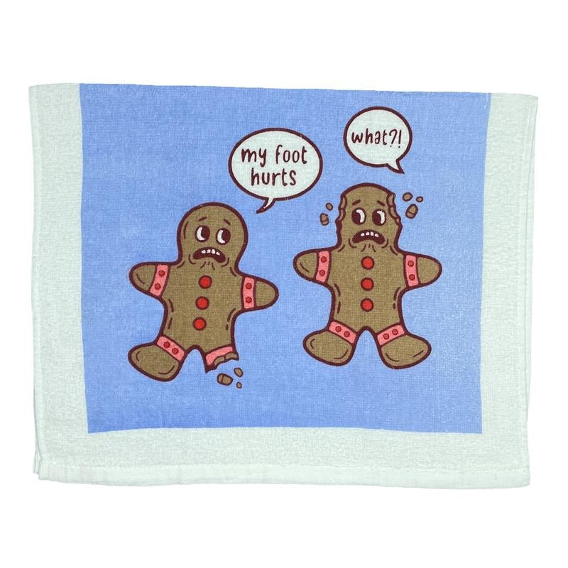 Gingerbread Foot Hurts Funny Cookie Tea Towel Funny Dish Towels Soft Adsorbent Tea Towel T-Shirts, Hoodie, Sweatshirt