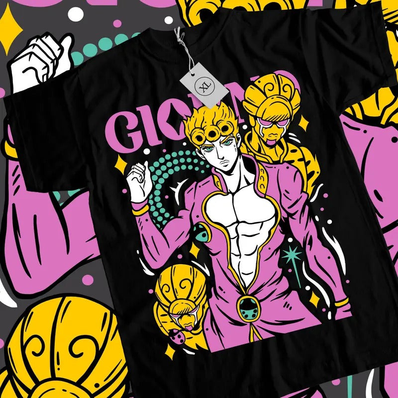 Giorno Giovanna T-Shirt S-4XL JoJo's Bizarre Adventure Anime Manga Gift Shirt Tshirt S-4XL Hoodie, Sweatshirt
