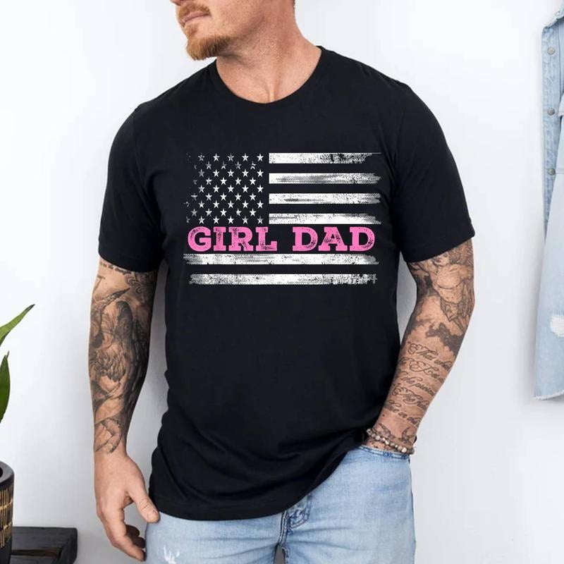 Girl Dad Dad Daughter Dad Outnumbered Cotton Top Menswear T-Shirts, Hoodie, Sweatshirt