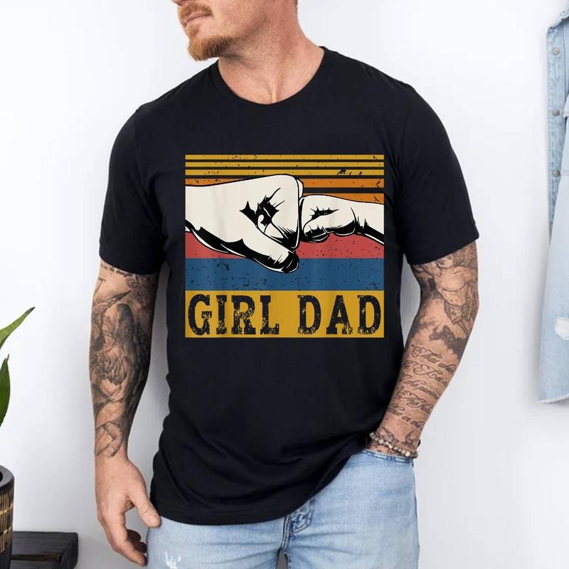 Girl Dad Men Father of Girls Fathers Day Vintage T-Shirt | Unisex Cotton Tee, Top Menswear Hoodie, Sweatshirt