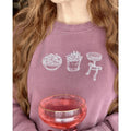'Girl Dinner' Embroidered Cozy Crew T-Shirts, Hoodie, Sweatshirt | GrindPrints.com