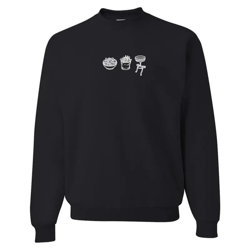 'Girl Dinner' Embroidered Crewneck Sweatshirt T-Shirts, Hoodie | GrindPrints.com