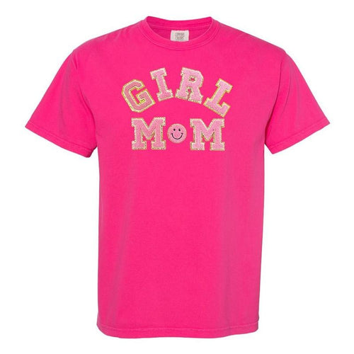 'Girl Mom' Letter Patch T-Shirt Hoodie, Sweatshirt | GrindPrints.com