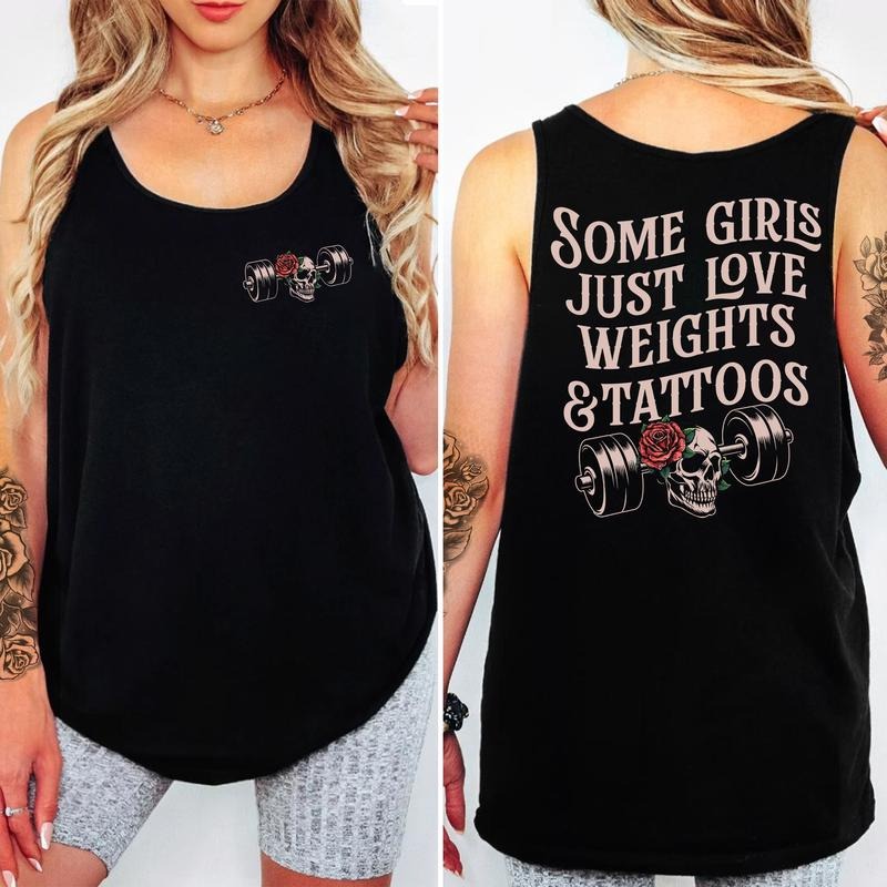 Who Love Weights & Tattoos Tank Top Muscle Mommy Sleeveless Top Weightlifting Mama Athletic Tank Tatted Moms Club T-Shirts, Hoodie, Sweatshirt
