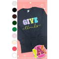 Give Thanks Sequin Graphic Long Sleeve T-Shirt Hoodie, Sweatshirt | GrindPrints.com