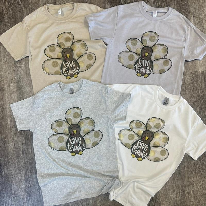 Give Thanks Turkey Tee Hoodie, Sweatshirt | GrindPrints.com