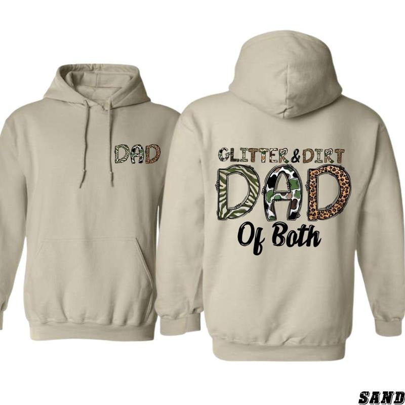 Glitter Dirt Dad Hoodie - Bold and Unique Design with Camouflage and Leopard Prints, Unisex Cotton Apparel for Dads Who...