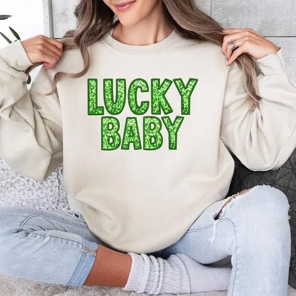 Glitter Lucky Sweatshirt, Glitter Lucky St Patricks Day Shirt,sweatshirt,hoodie, Shamrock Sweater, Saint Patrick's Shirt,...