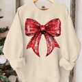 Glitter Red Santa Bow Shirt Sparkle Bow Spirit Shirt Cute Bow Girly Bow T-Shirts, Hoodie, Sweatshirt
