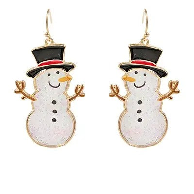 Glitter Snowman Drop Earrings T-Shirts, Hoodie, Sweatshirt | GrindPrints.com