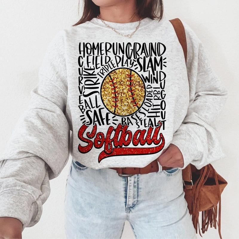 Glitter Softball DTF Transfers - THIS IS NOT A SHIRT Hoodie, Sweatshirt | GrindPrints.com